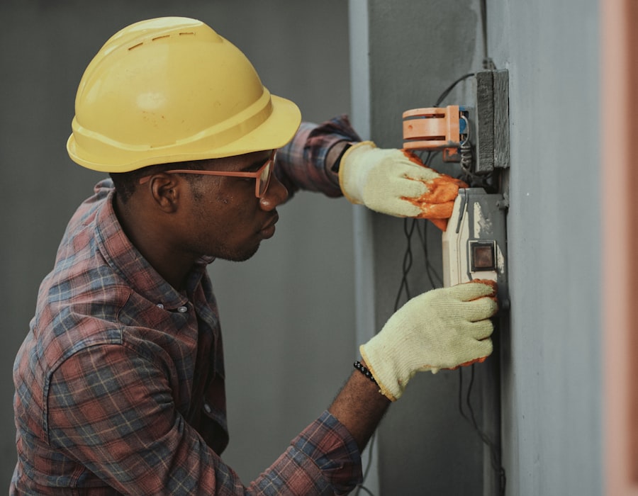 Tradesperson working on a Christchurch construction site