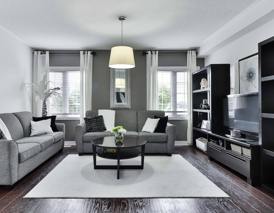 Spotless modern living room after a deep clean